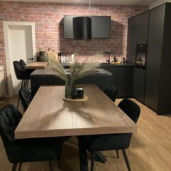 Dekorativni zidni panel imitacija stare cigle, model L-1902, zid iznad kuhinjskih elemenata - slikano iz blizine